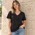 Zenana Cotton V-Neck Tee Black