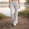Zenana Cotton Yoga Pants Heather Grey