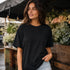 Zenana Cotton boyfriend Scoop Neck Tee Black