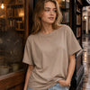 Zenana Cotton boyfriend Tee Ash Mocha