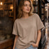 Zenana Cotton boyfriend Tee Ash Mocha