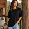 Zenana Cotton boyfriend Tee Back Model View