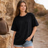 Zenana Cotton boyfriend Tee Black Front View