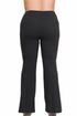 Zenana High-Waist Flare Leg Yoga Pants Black Plus Size Back 