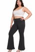 Zenana High Waist Flare Leg Yoga Pants Black Plus Size Model