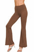 Zenana High Waist Flare Leg Yoga Pants Brown Front