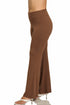Zenana High Waist Flare Leg Yoga Pants Brown Plus Size Side