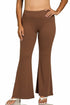 Zenana High Waist Flare Leg Yoga Pants Brown Plus Size