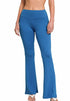 Zenana High Waist Flare Leg Yoga Pants Classic Blue Front