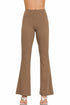 Zenana High Waist Flare Leg Yoga Pants Mocha Front