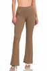 Zenana High Waist Flare Leg Yoga Pants Mocha