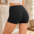 Zenana High Waisted Yoga Shorts Black Back View