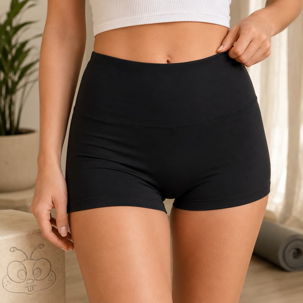 Zenana High Waisted Yoga Shorts Black