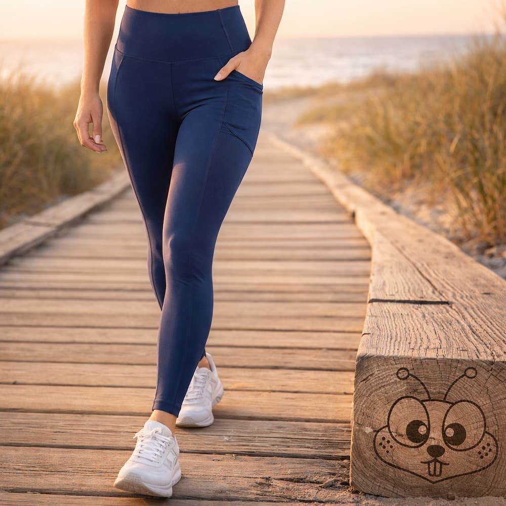 Zenana Microfiber full length leggings With Pockets Navy