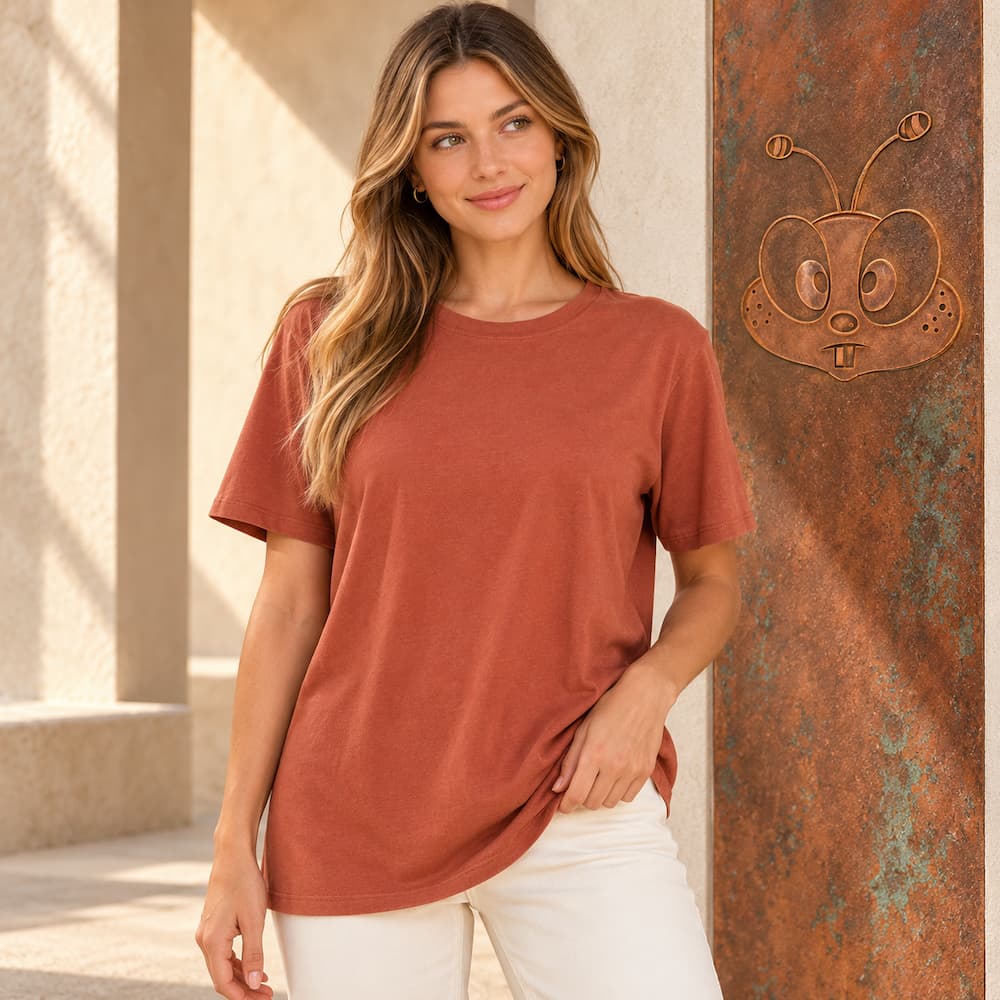 Zenana Oversized Boyfriend Tee Rust