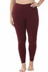 Zenana Plus Size Premium Cotton Full Length Leggings BURGUNDY