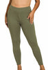 Zenana Plus Size Premium Cotton Full Length Leggings Dark Olive