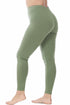 Zenana Plus Size Premium Cotton Full Length Legging Light Olive Side