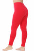 Zenana Plus Size Premium Cotton Full Length Legging Ruby Side