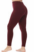 Zenana Plus Size Premium Cotton Full Length Leggings BURGUNDY Side