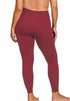 Zenana Plus Size Premium Microfiber Full Length Leggings Cabernet Back
