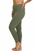 Zenana Plus Size Premium Microfiber Full Length Leggings Dark Olive Side