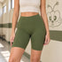Zenana Premium Cotton Biker Shorts Army Green Front View