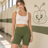 Zenana Premium Cotton Biker Shorts Army Green Model View