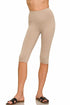 Zenana Premium-Cotton Capri Leggings Ash Mocha Front View