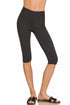 Zenana Premium Cotton Capri Leggings Black Front View