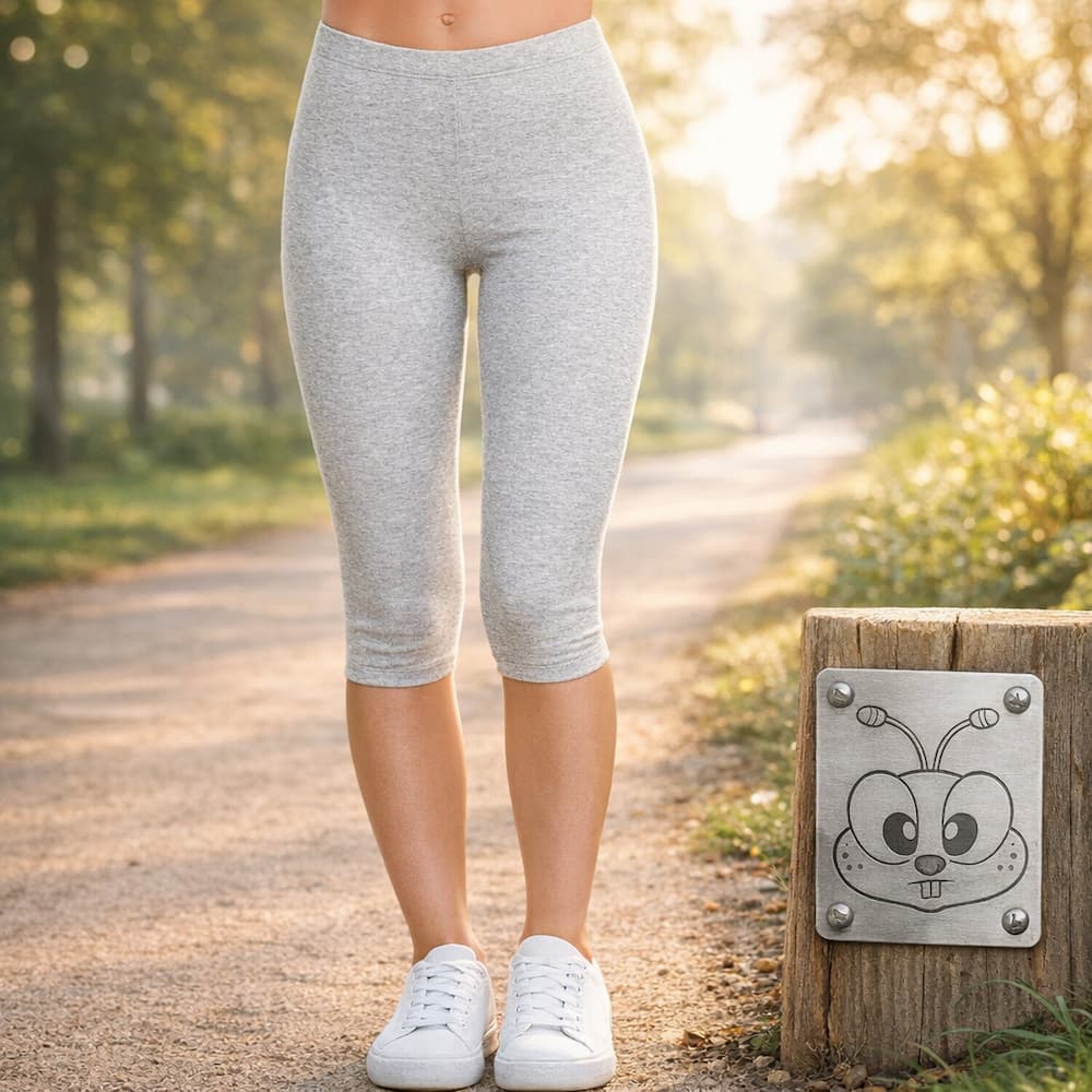 Zenana Premium Cotton Capri Leggings Grey