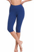 Zenana Premium Cotton Capri Leggings Light Navy