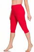 Zenana Premium Cotton Capri Leggings Ruby Plus