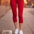 Zenana Premium Cotton Capri Leggings Ruby