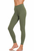 Zenana Premium Cotton Full Length Leggings Dark OIive
