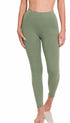 Zenana Premium Cotton Full Length Leggings Light Olive
