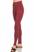 Zenana Premium Microfiber Full Length Leggings Cabernet Side
