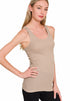 Zenana Ribbed Racerback Tank Top Ash Mocha