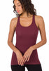 Zenana Ribbed Racerback Tank Top Dark Burgundy