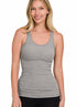 Zenana Ribbed Racerback Tank Top Dark Heather Grey