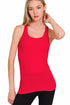 Zenana Ribbed Racerback Tank Top Ruby