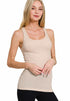 Zenana Ribbed Racerback Tank Top Sand Beige