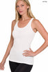 Zenana Ribbed Racerback Tank Top White