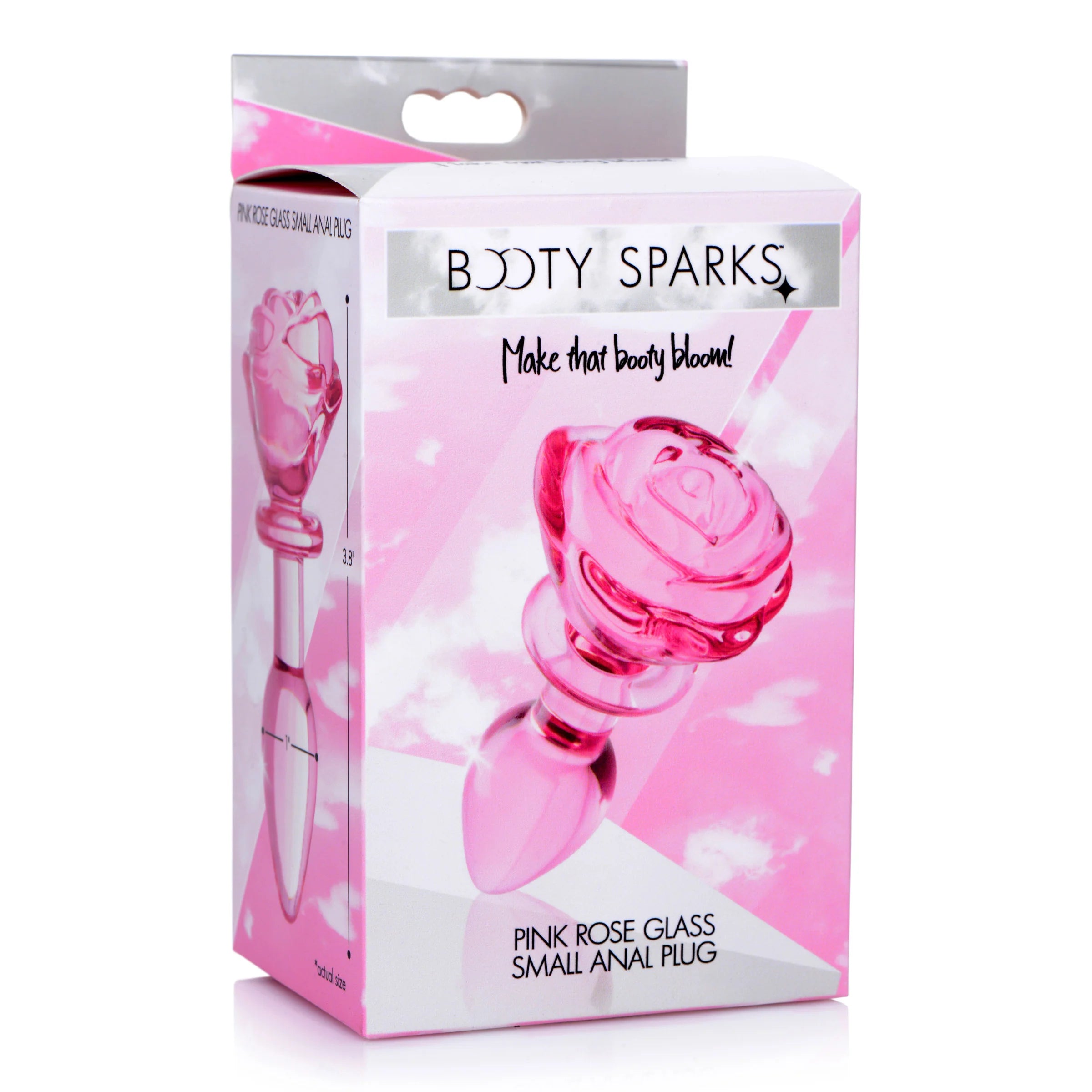 Booty Sparks Pink Rose • Glass Butt Plug