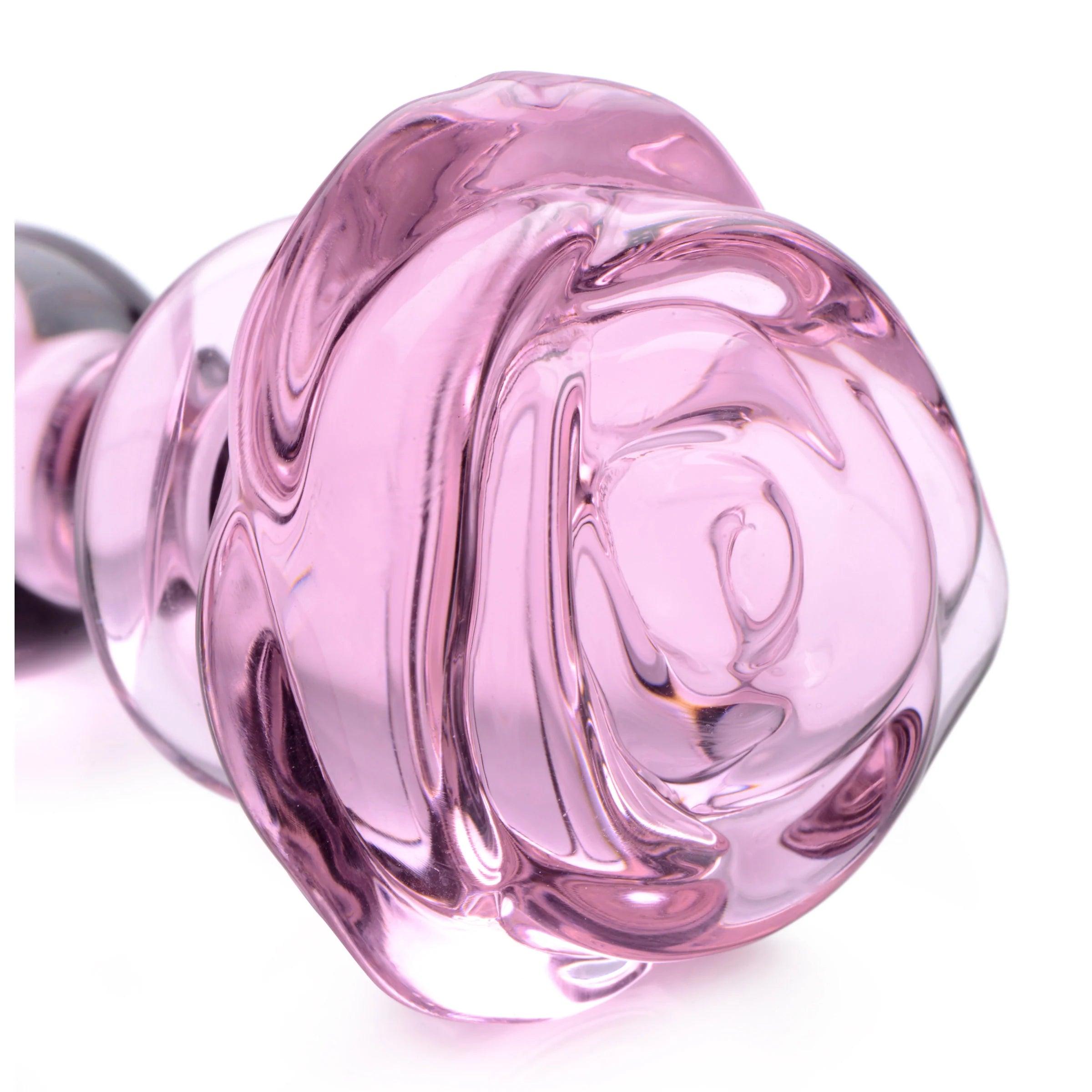 Booty Sparks Pink Rose • Glass Butt Plug