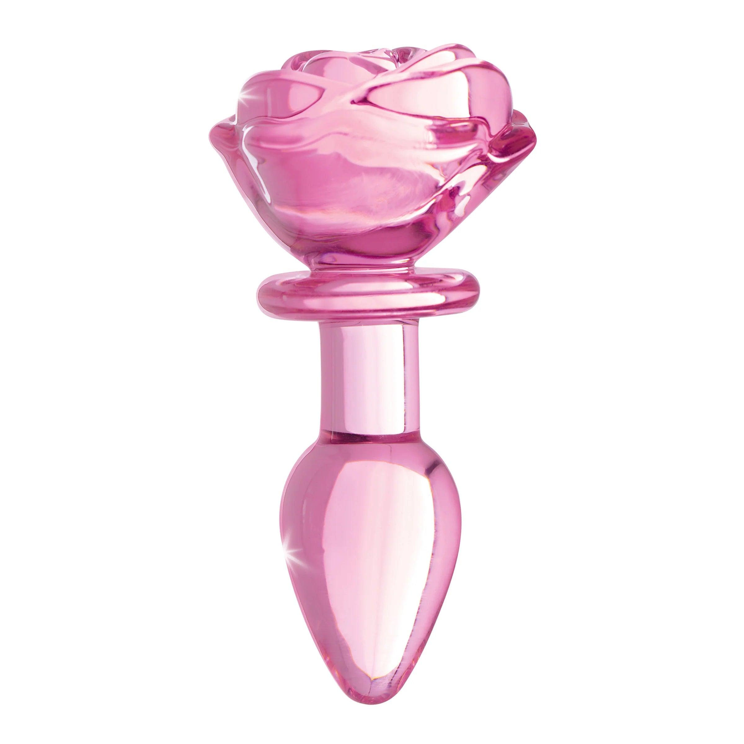 Booty Sparks Pink Rose • Glass Butt Plug