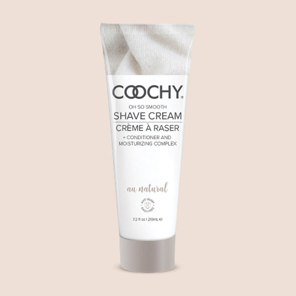 Coochy Shave Cream Au Natural 7.2 fl oz bottle, moisturizing bikini and body shaving cream