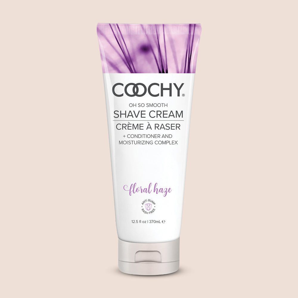 Coochy Shave Cream Floral Haze 12.5 fl oz bottle, moisturizing bikini and body shaving cream