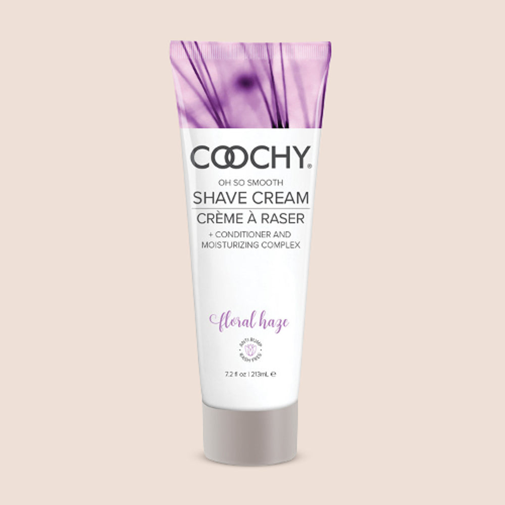 Coochy Shave Cream Floral Haze 7.2 fl oz bottle, moisturizing bikini and body shaving cream