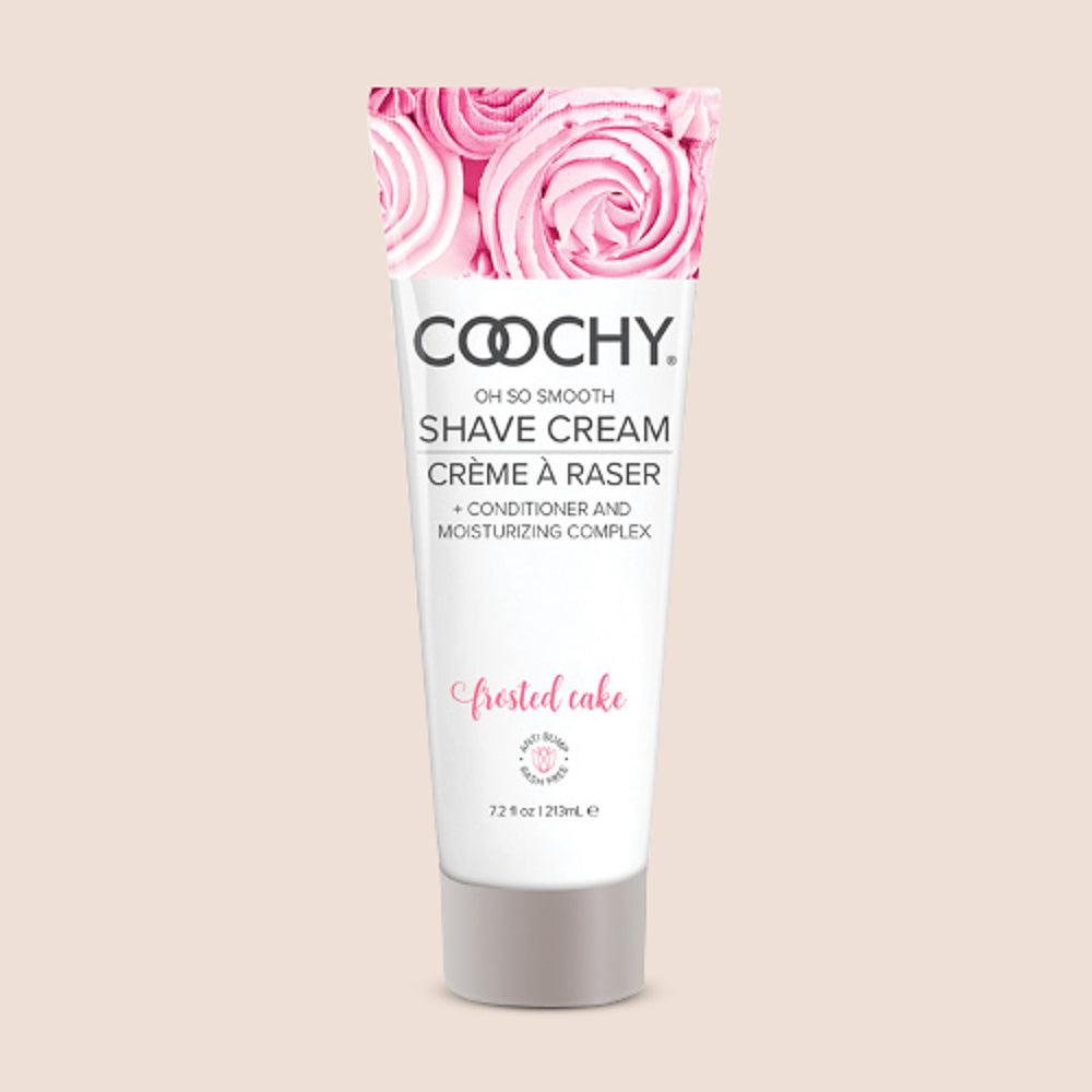 Coochy Shave Cream Frosted Cake 7.2 fl oz bottle, moisturizing bikini and body shaving cream